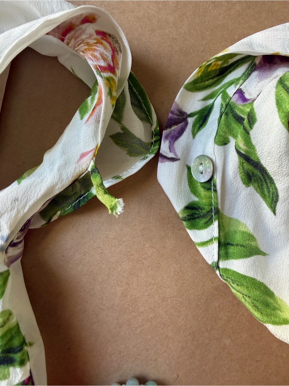 Amour‎ Vert Silk Floral Midi Dress Women's Large White Romantic Ruffle Sleeve - Picture 12 of 14